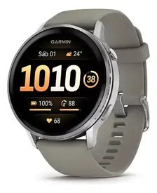Smartwatch Gps Garmin Venu 4 Prata E Pulseira Cinza 45mm Prata